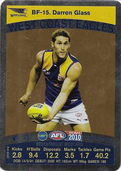 2010 Team Zone AFL Team - Best & Fairest Wildcards #BF-15 Darren Glass Front